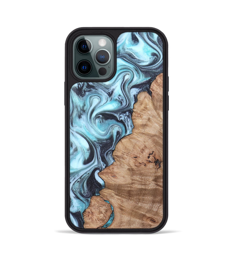 iPhone 12 Pro Wood Phone Case - Isabel (Blue, 819829)