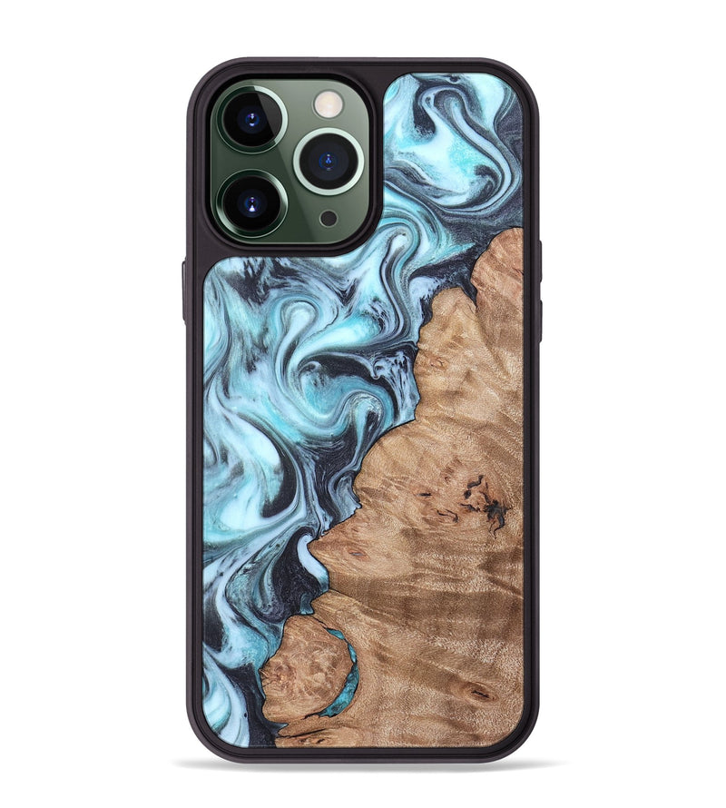 iPhone 13 Pro Max Wood Phone Case - Isabel (Blue, 819829)