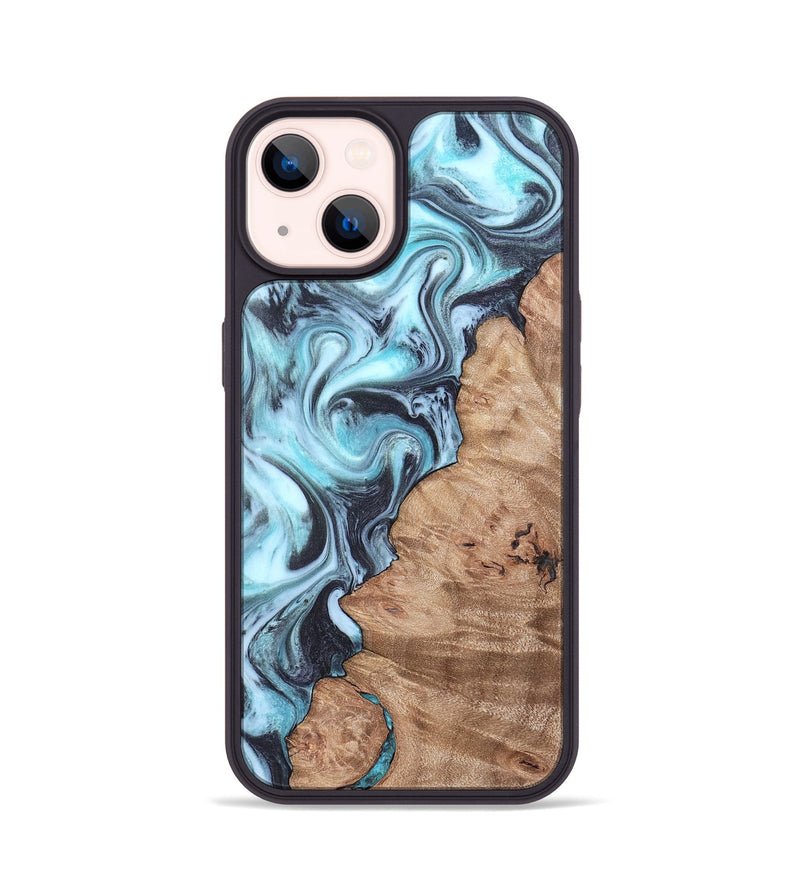 iPhone 14 Wood Phone Case - Isabel (Blue, 819829)