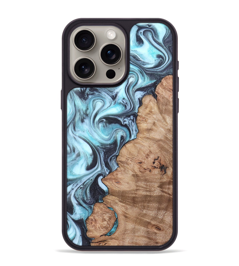 iPhone 15 Pro Max Wood Phone Case - Isabel (Blue, 819829)