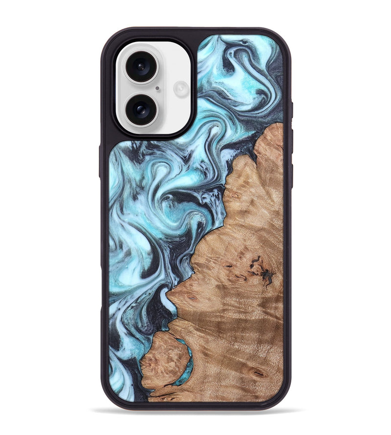 iPhone 16 Plus Wood Phone Case - Isabel (Blue, 819829)