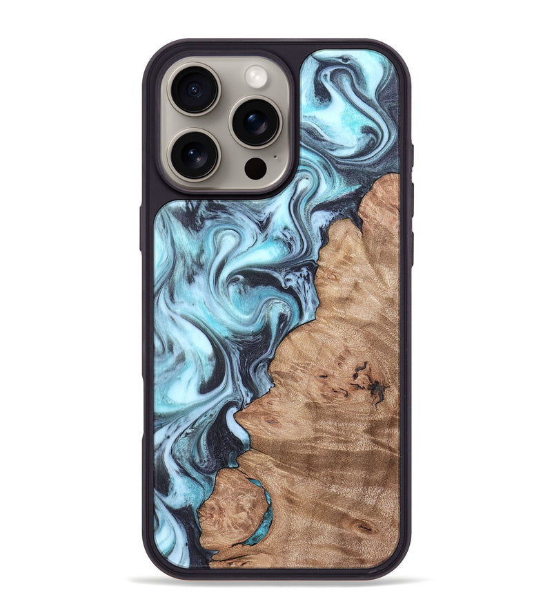 iPhone 16 Pro Max Wood Phone Case - Isabel (Blue, 819829)