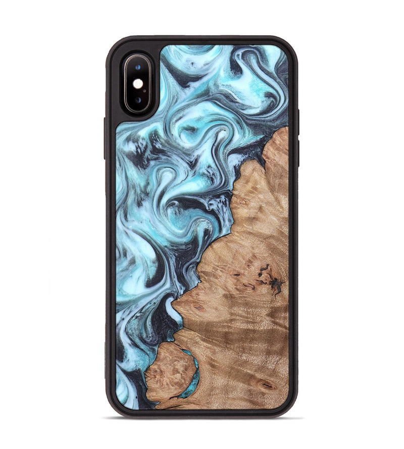 iPhone Xs Max Wood Phone Case - Isabel (Blue, 819829)