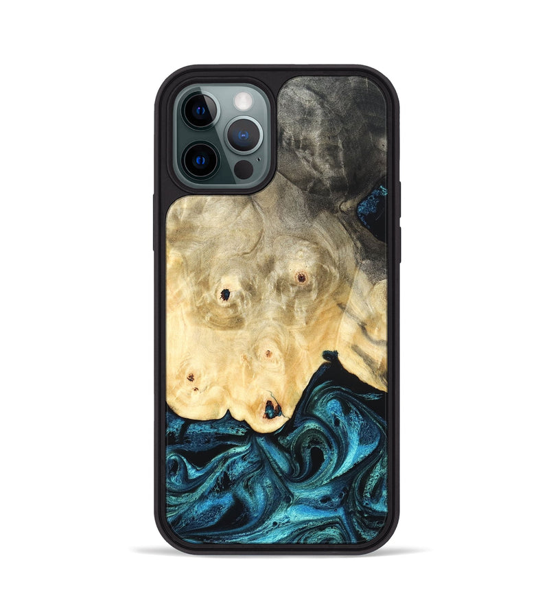 iPhone 12 Pro Wood Phone Case - Gillian (Blue, 819831)