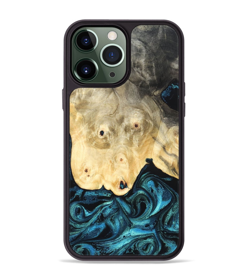 iPhone 13 Pro Max Wood Phone Case - Gillian (Blue, 819831)