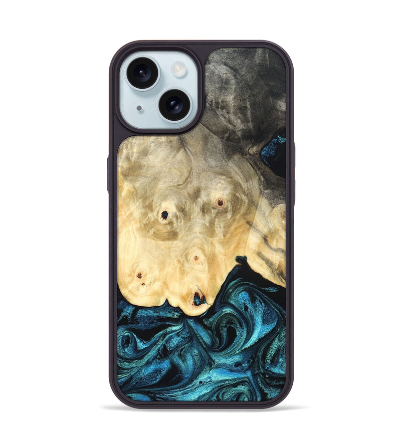 iPhone 15 Wood Phone Case - Gillian (Blue, 819831)