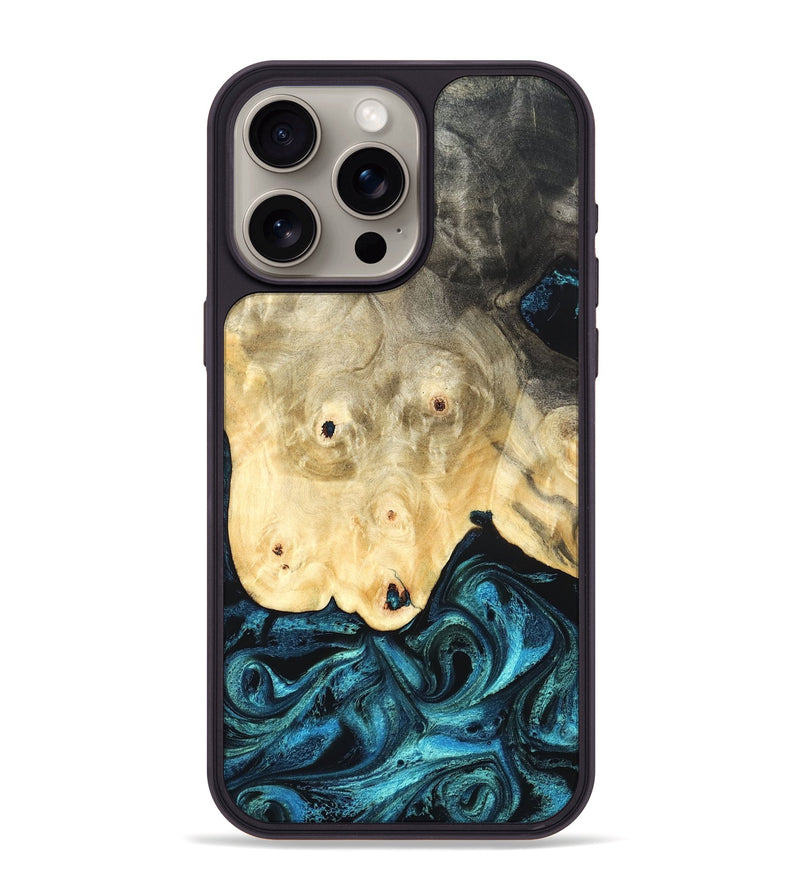 iPhone 15 Pro Max Wood Phone Case - Gillian (Blue, 819831)