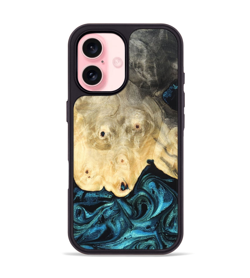 iPhone 16 Wood Phone Case - Gillian (Blue, 819831)