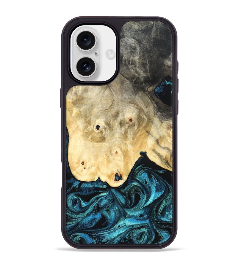 iPhone 16 Plus Wood Phone Case - Gillian (Blue, 819831)
