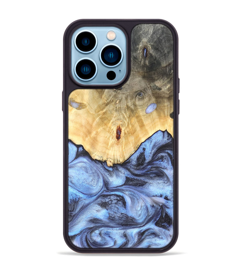 iPhone 14 Pro Max Wood Phone Case - Reta (Blue, 819832)