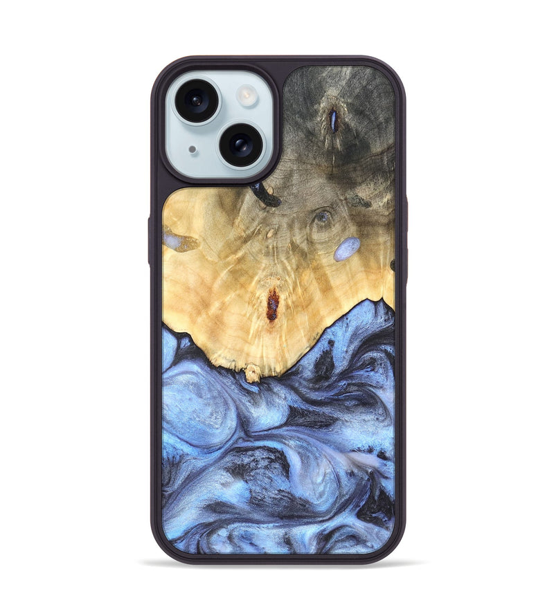 iPhone 15 Wood Phone Case - Reta (Blue, 819832)