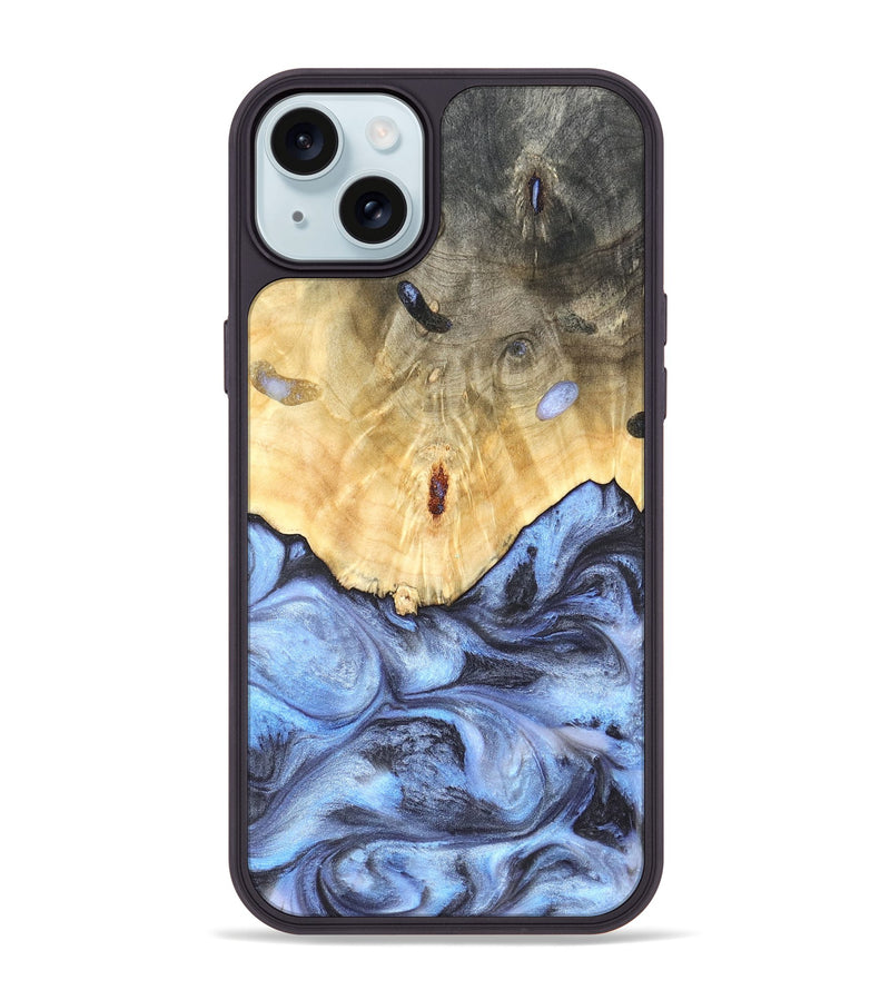 iPhone 15 Plus Wood Phone Case - Reta (Blue, 819832)