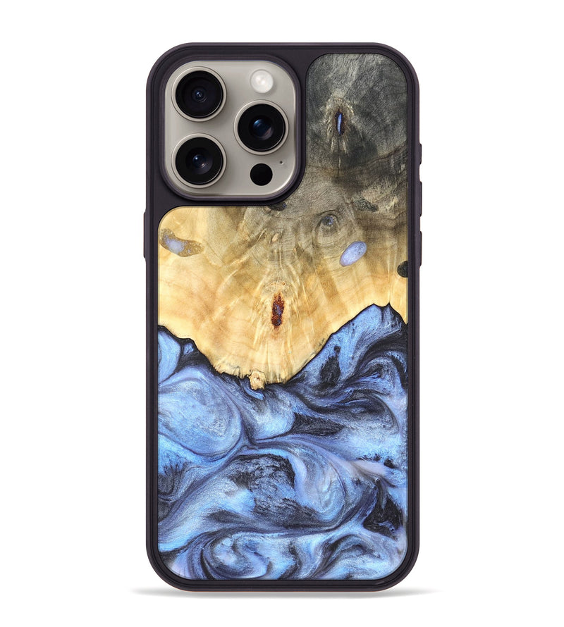 iPhone 15 Pro Max Wood Phone Case - Reta (Blue, 819832)
