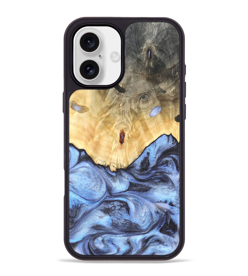 iPhone 16 Plus Wood Phone Case - Reta (Blue, 819832)