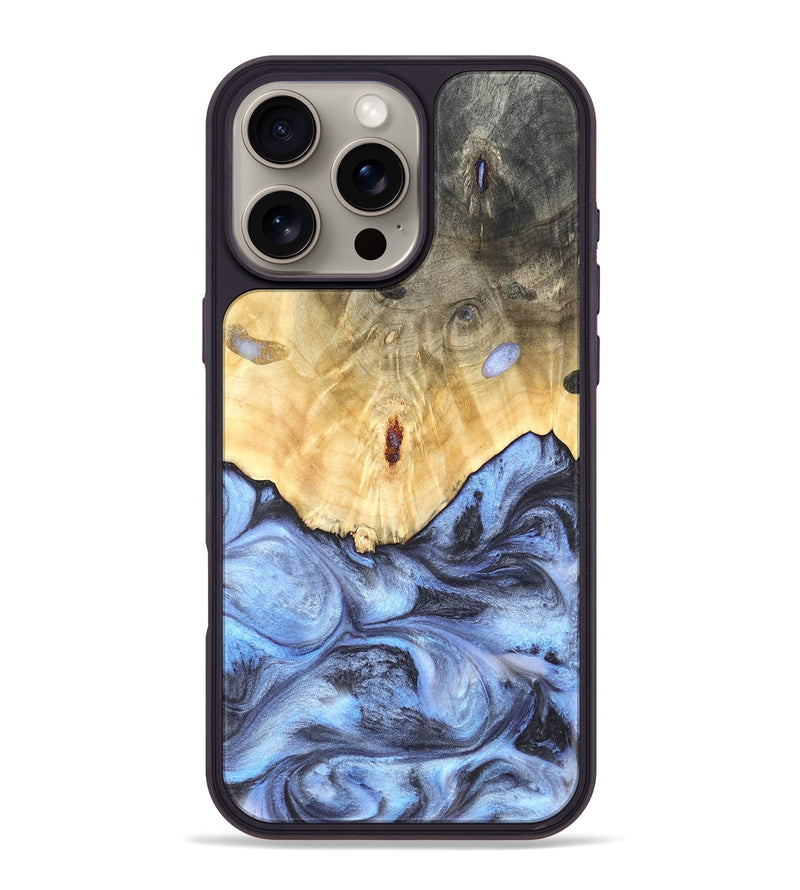 iPhone 16 Pro Max Wood Phone Case - Reta (Blue, 819832)