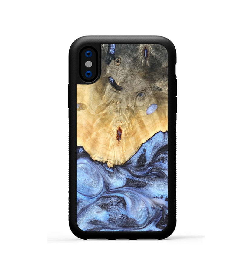 iPhone Xs Wood Phone Case - Reta (Blue, 819832)