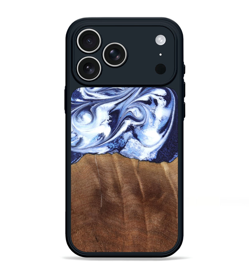 iPhone 17 Pro Max Wood Phone Case - Mekhi (Blue, 819834)
