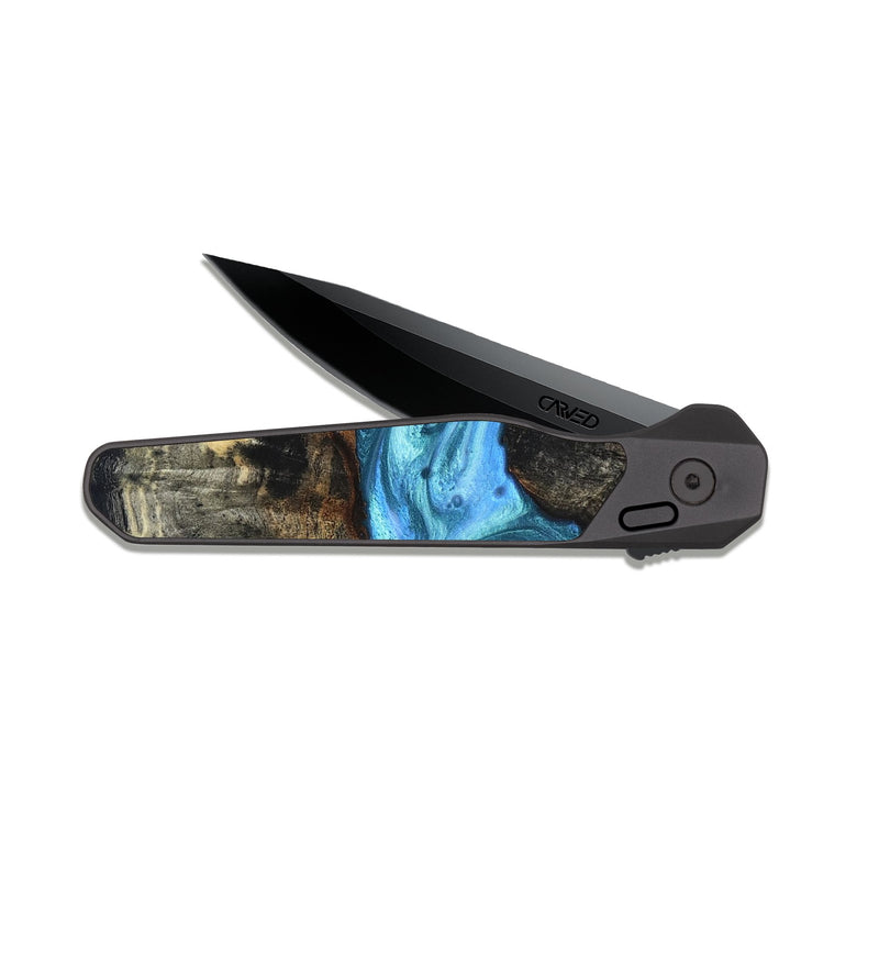 EDC Dark Slate Wood Pocket Knife - Gatlin (Blue, 819835)