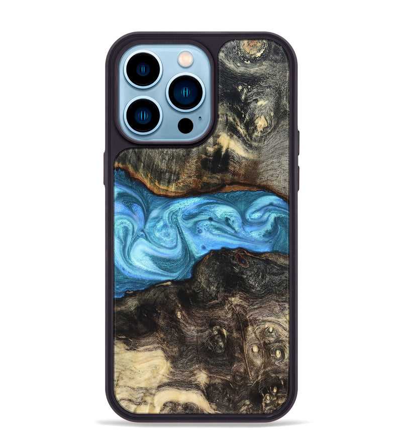 iPhone 14 Pro Max Wood Phone Case - Gatlin (Blue, 819835)