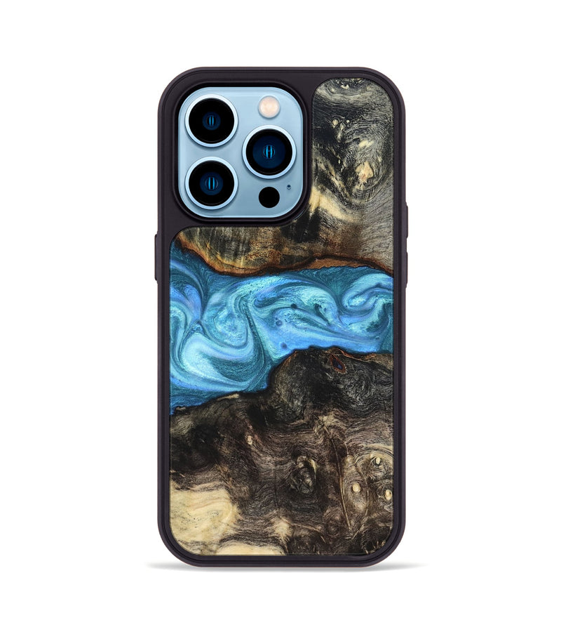 iPhone 14 Pro Wood Phone Case - Gatlin (Blue, 819835)