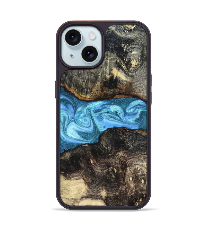 iPhone 15 Wood Phone Case - Gatlin (Blue, 819835)