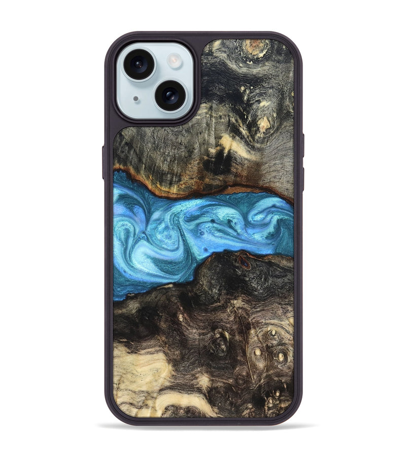 iPhone 15 Plus Wood Phone Case - Gatlin (Blue, 819835)
