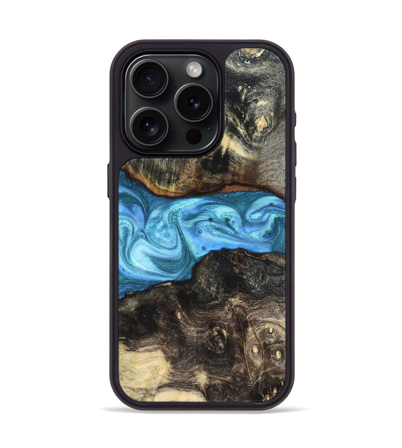 iPhone 15 Pro Wood Phone Case - Gatlin (Blue, 819835)