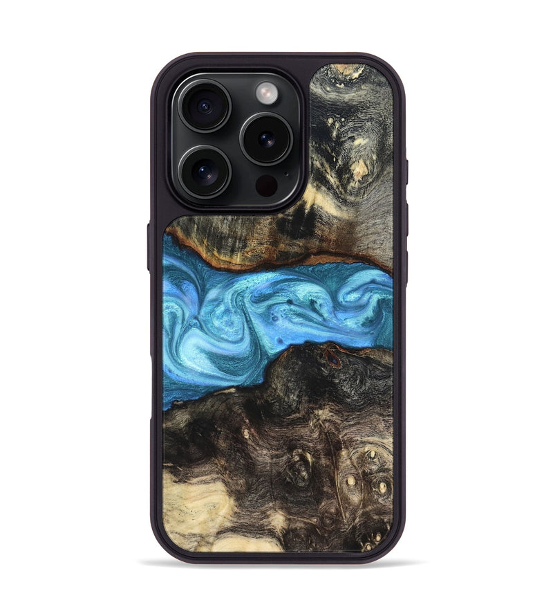 iPhone 16 Pro Wood Phone Case - Gatlin (Blue, 819835)
