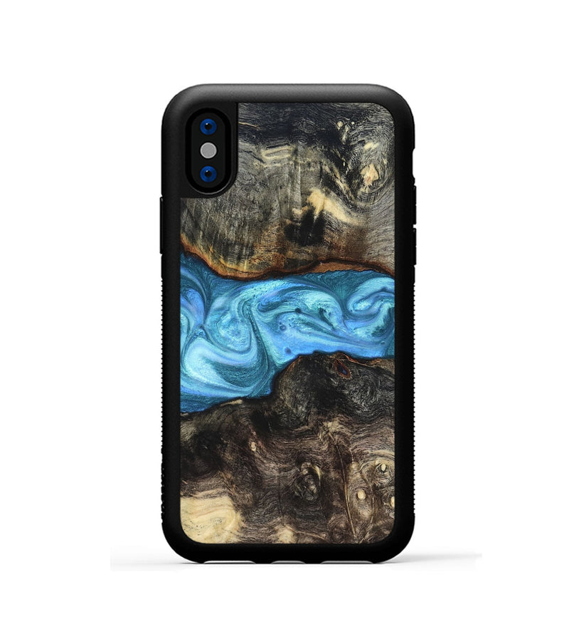 iPhone Xs Wood Phone Case - Gatlin (Blue, 819835)