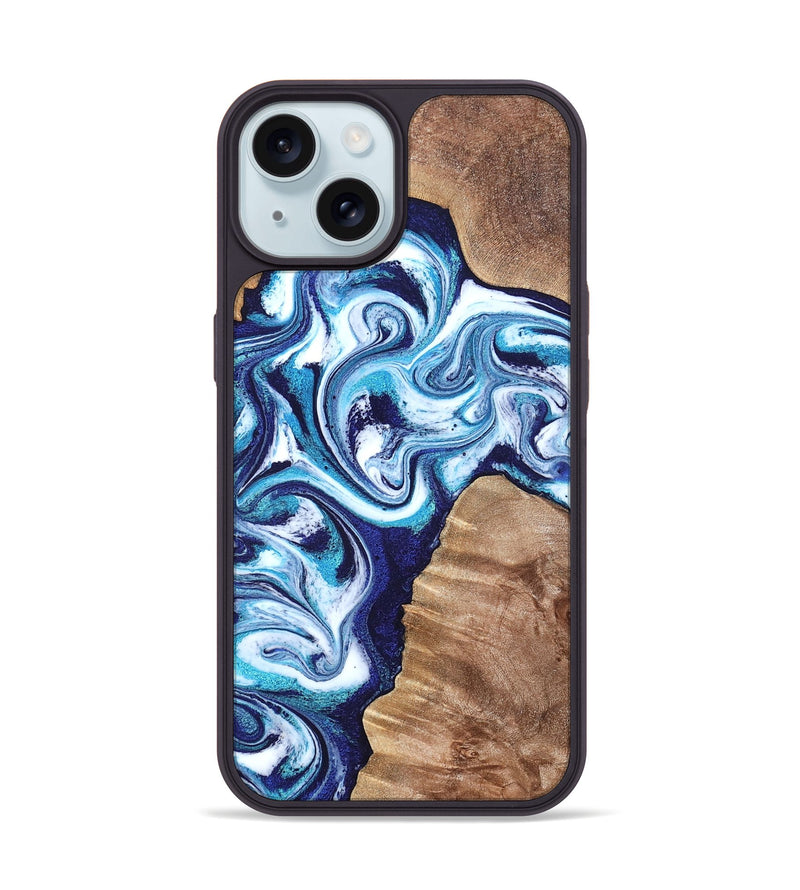 iPhone 15 Wood Phone Case - Jiraiya (Blue, 819836)