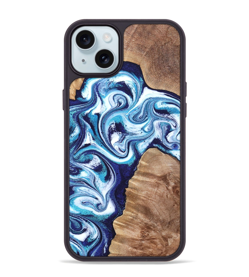 iPhone 15 Plus Wood Phone Case - Jiraiya (Blue, 819836)