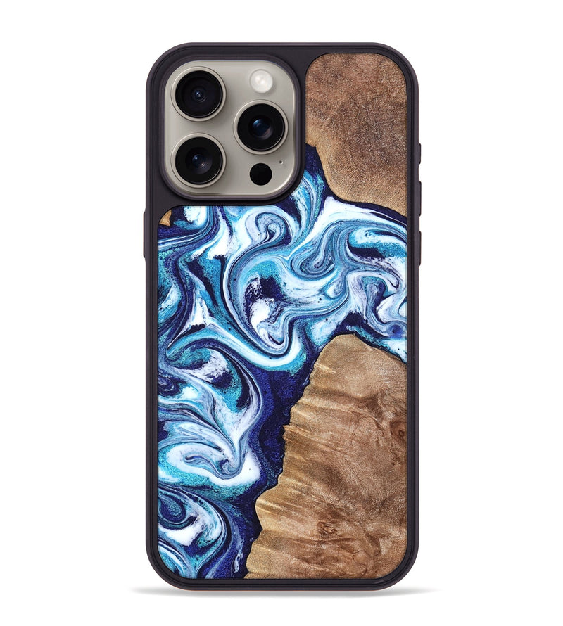 iPhone 15 Pro Max Wood Phone Case - Jiraiya (Blue, 819836)