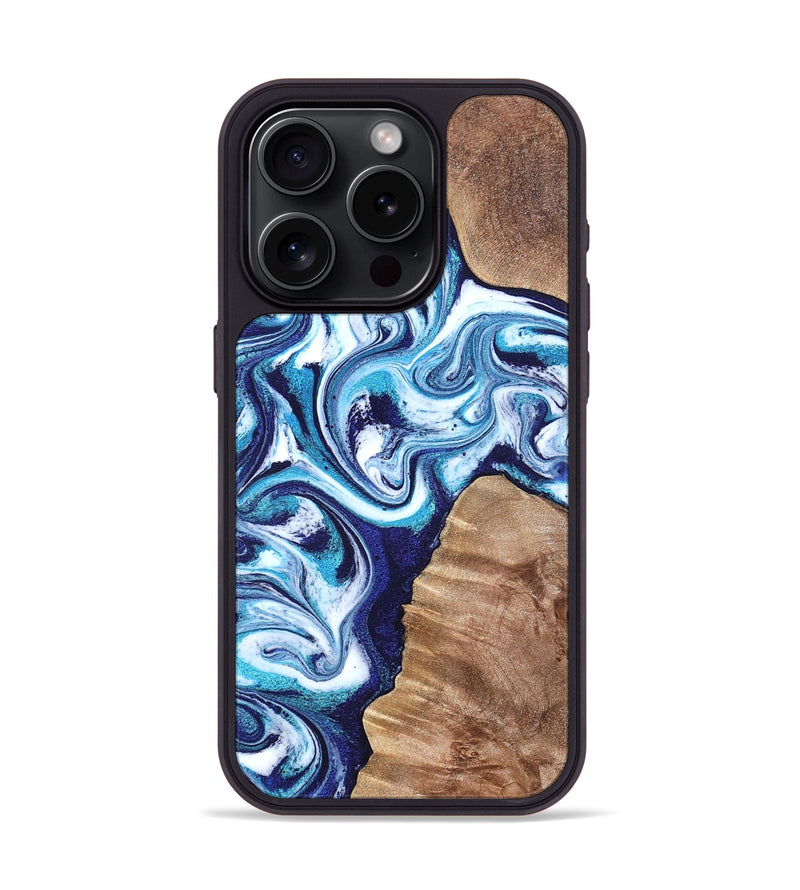 iPhone 15 Pro Wood Phone Case - Jiraiya (Blue, 819836)