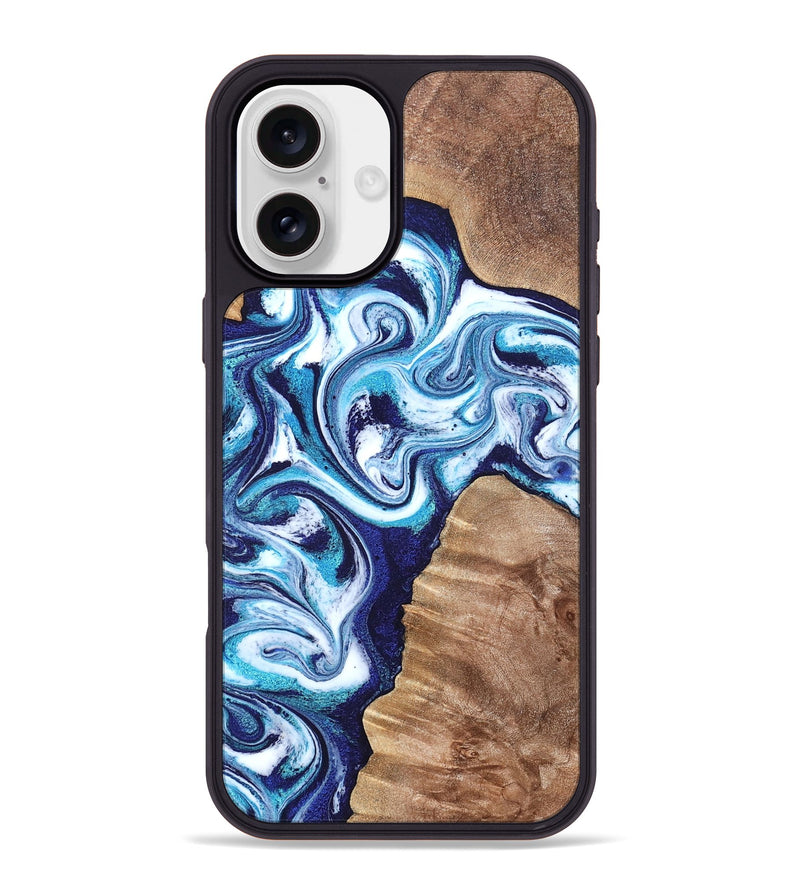 iPhone 16 Plus Wood Phone Case - Jiraiya (Blue, 819836)
