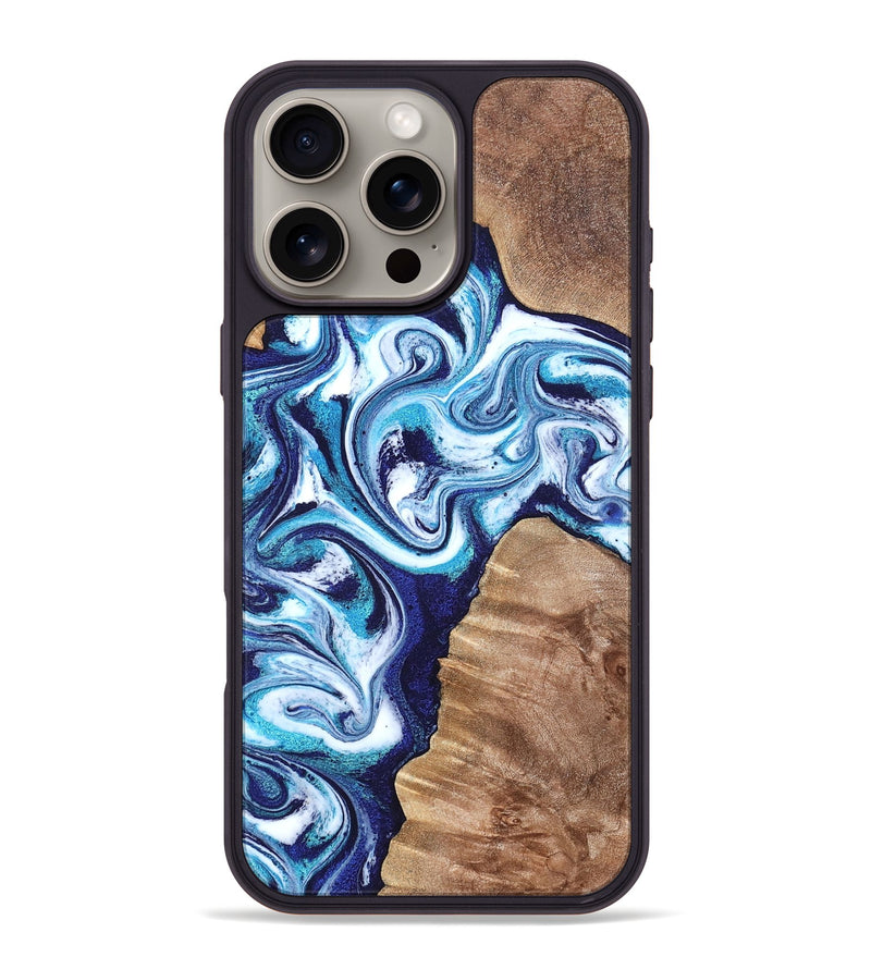 iPhone 16 Pro Max Wood Phone Case - Jiraiya (Blue, 819836)