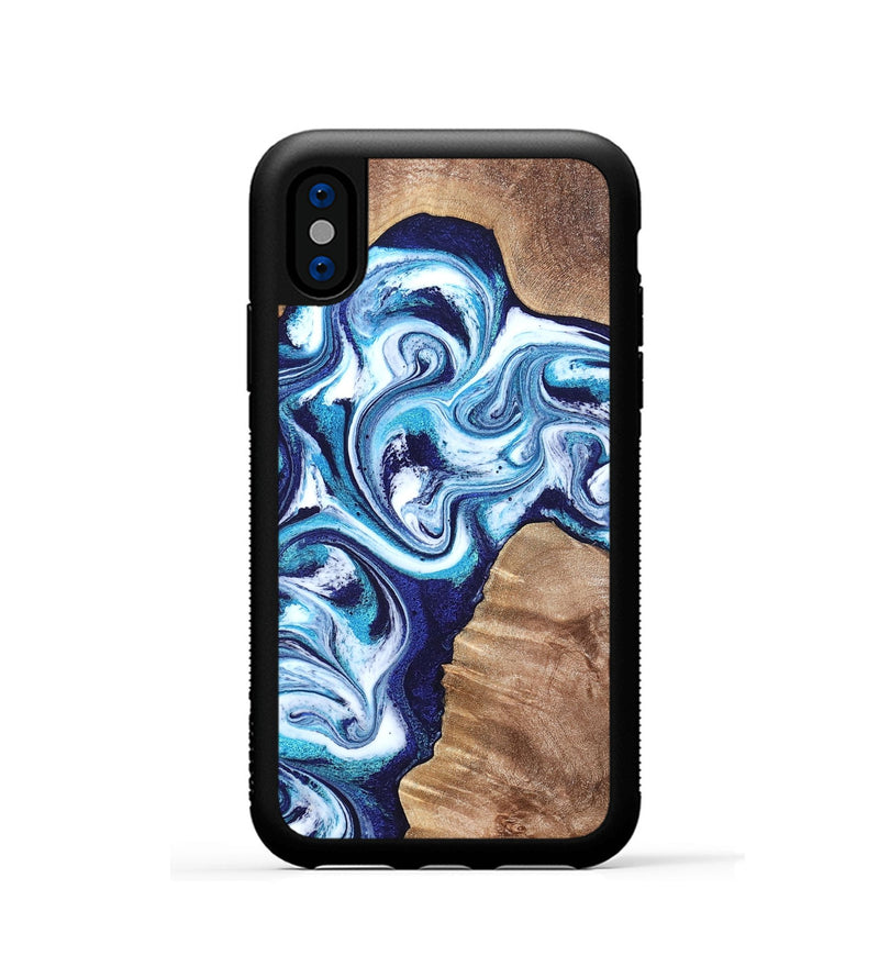 iPhone Xs Wood Phone Case - Jiraiya (Blue, 819836)
