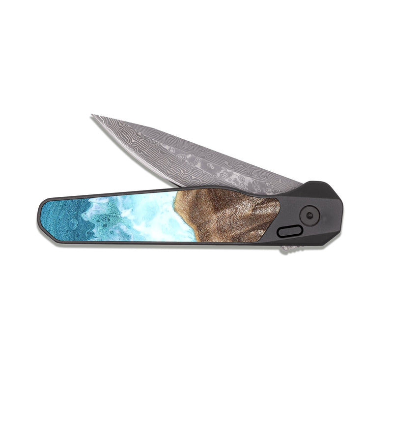 EDC Dark Damascus Wood Pocket Knife - Callan (Coastal, 819839)