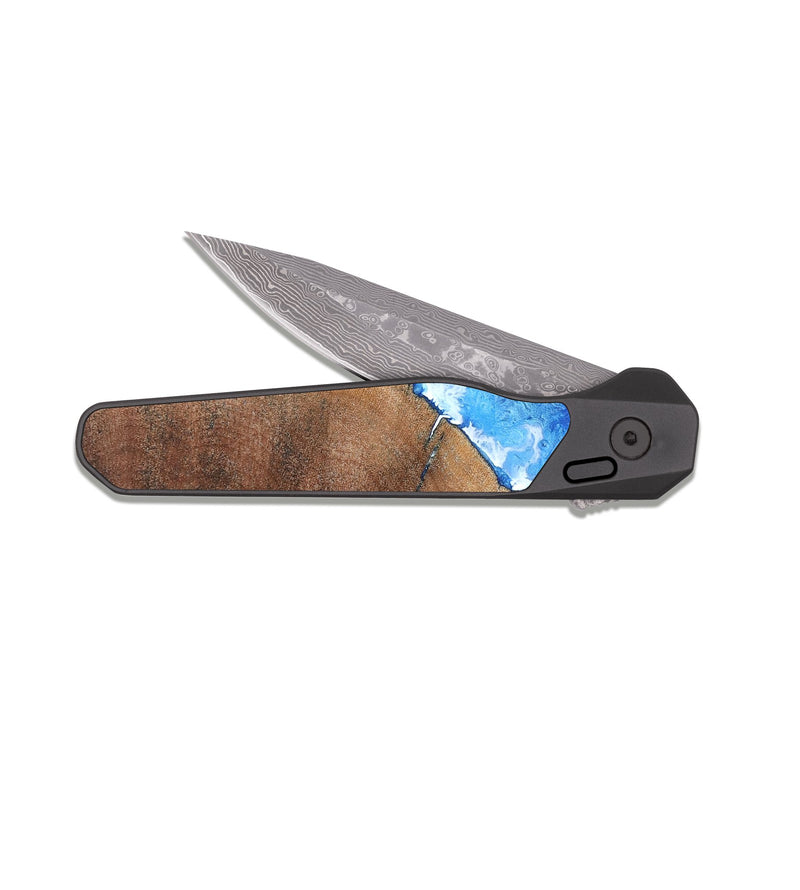 EDC Dark Damascus Wood Pocket Knife - Garland (Coastal, 819851)