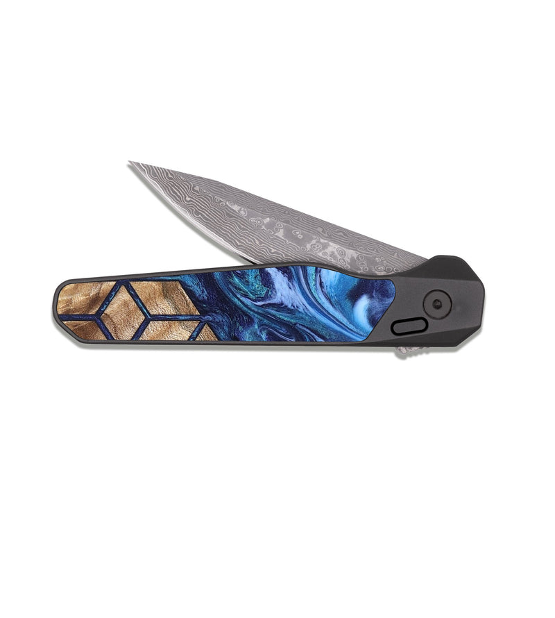 EDC Dark Damascus Wood Pocket Knife - Zendaya (Pattern, 819855)