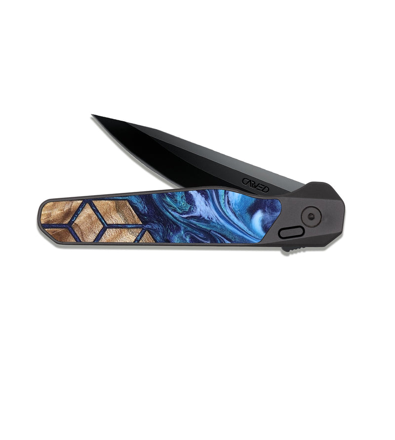 EDC Dark Slate Wood Pocket Knife - Zendaya (Pattern, 819855)