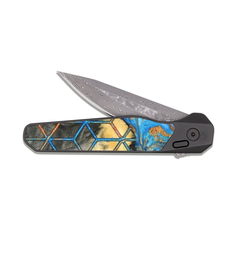 EDC Dark Damascus Wood Pocket Knife - Keely (Pattern, 819856)