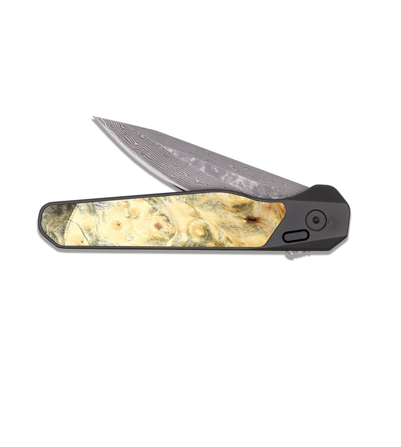 EDC Dark Damascus Wood Pocket Knife - Leland (Wood Burl, 819889)