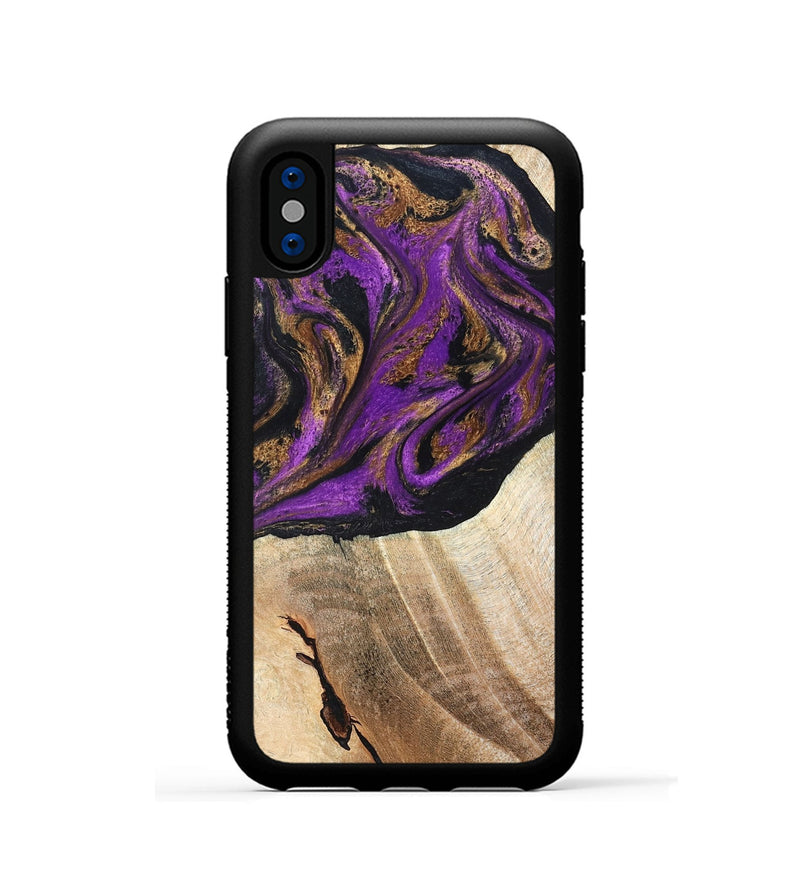 iPhone Xs Wood Phone Case - Onie (Purple, 819897)