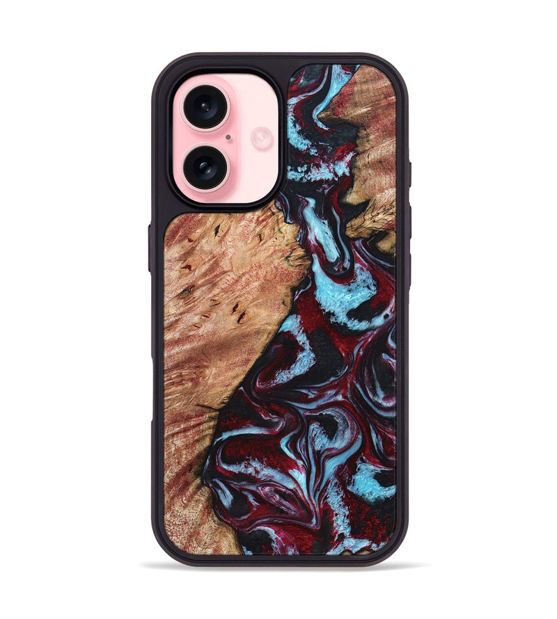 iPhone 16 Wood Phone Case - Marco (Red, 819898)