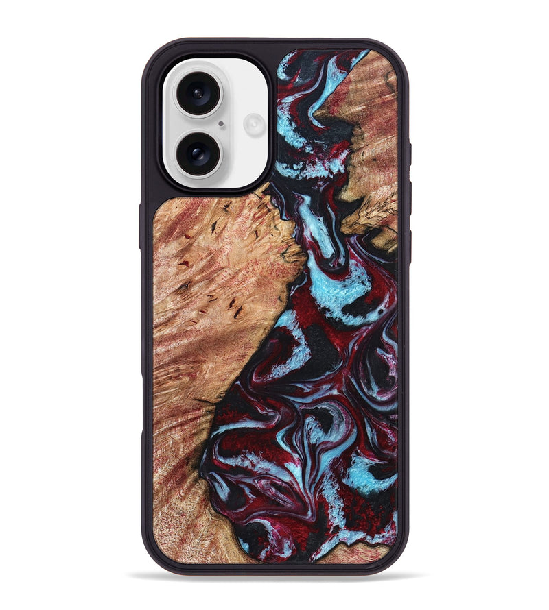 iPhone 16 Plus Wood Phone Case - Marco (Red, 819898)