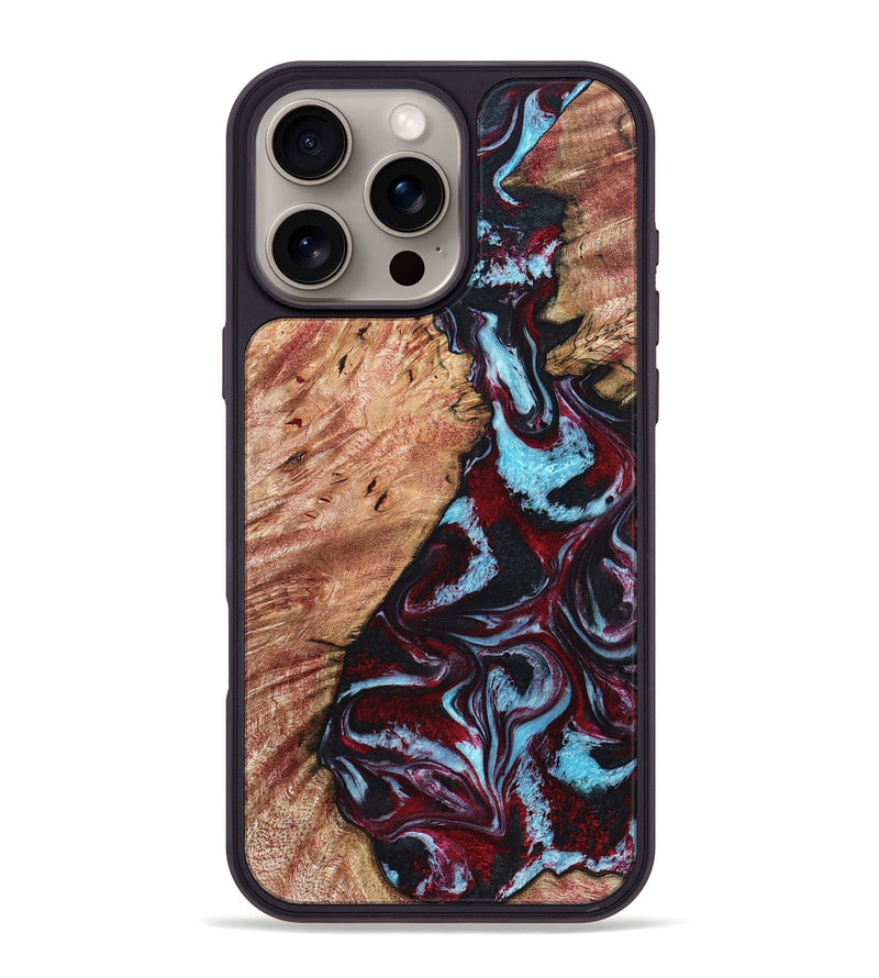 iPhone 16 Pro Max Wood Phone Case - Marco (Red, 819898)