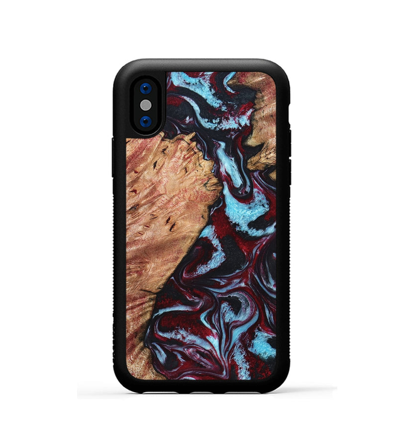 iPhone Xs Wood Phone Case - Marco (Red, 819898)