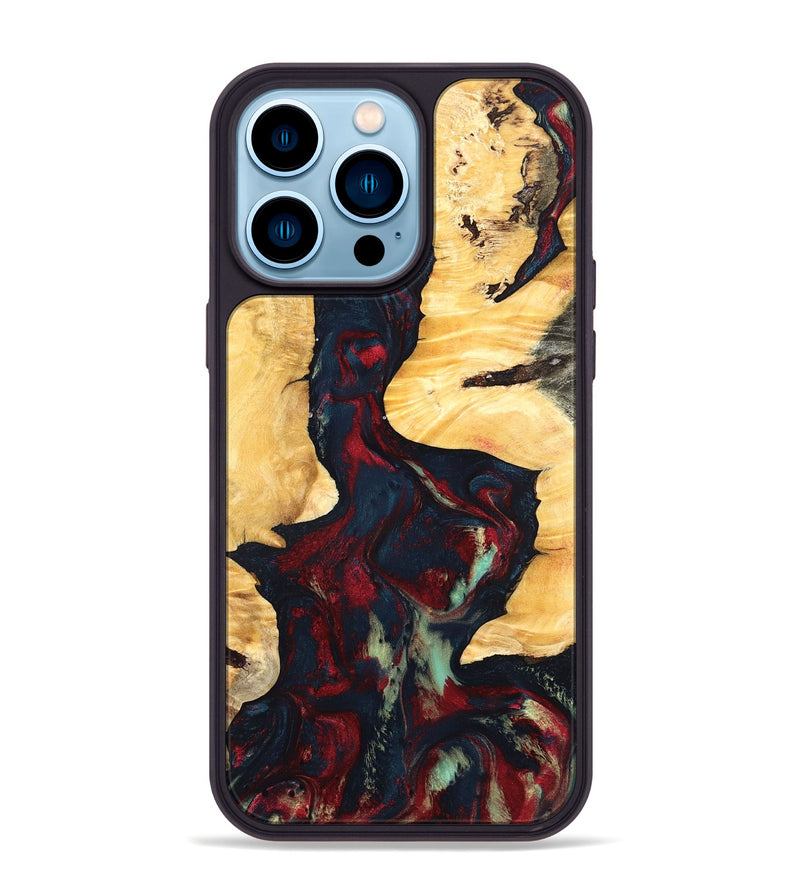 iPhone 14 Pro Max Wood Phone Case - Hiram (Red, 819899)