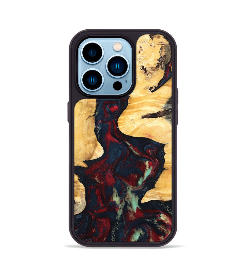 iPhone 14 Pro Wood Phone Case - Hiram (Red, 819899)