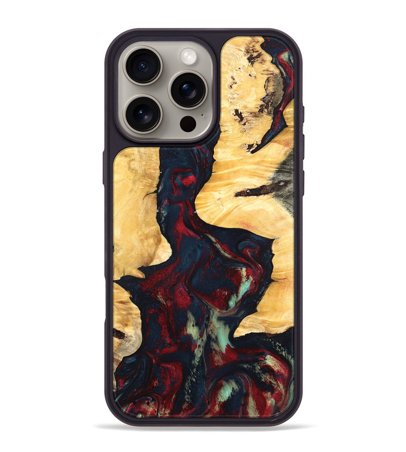 iPhone 16 Pro Max Wood Phone Case - Hiram (Red, 819899)